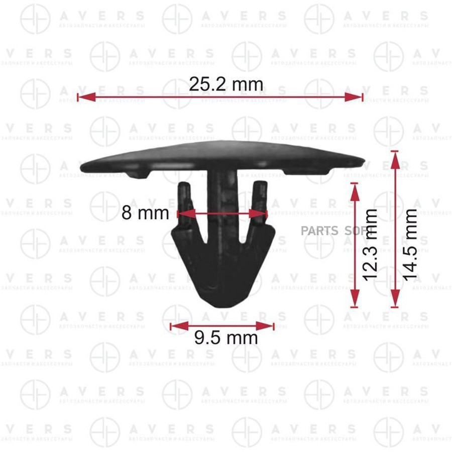 Пистон утеплителя капота Avers 9046709050 - AVERS None None